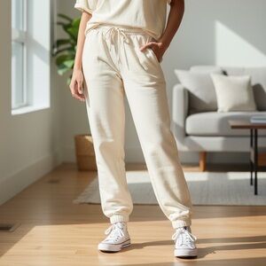 GAP Cream Drawstring Jogger Pants